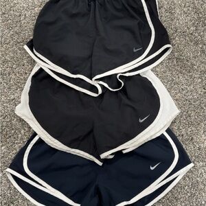 Nike Black and White Running Shorts Trio
